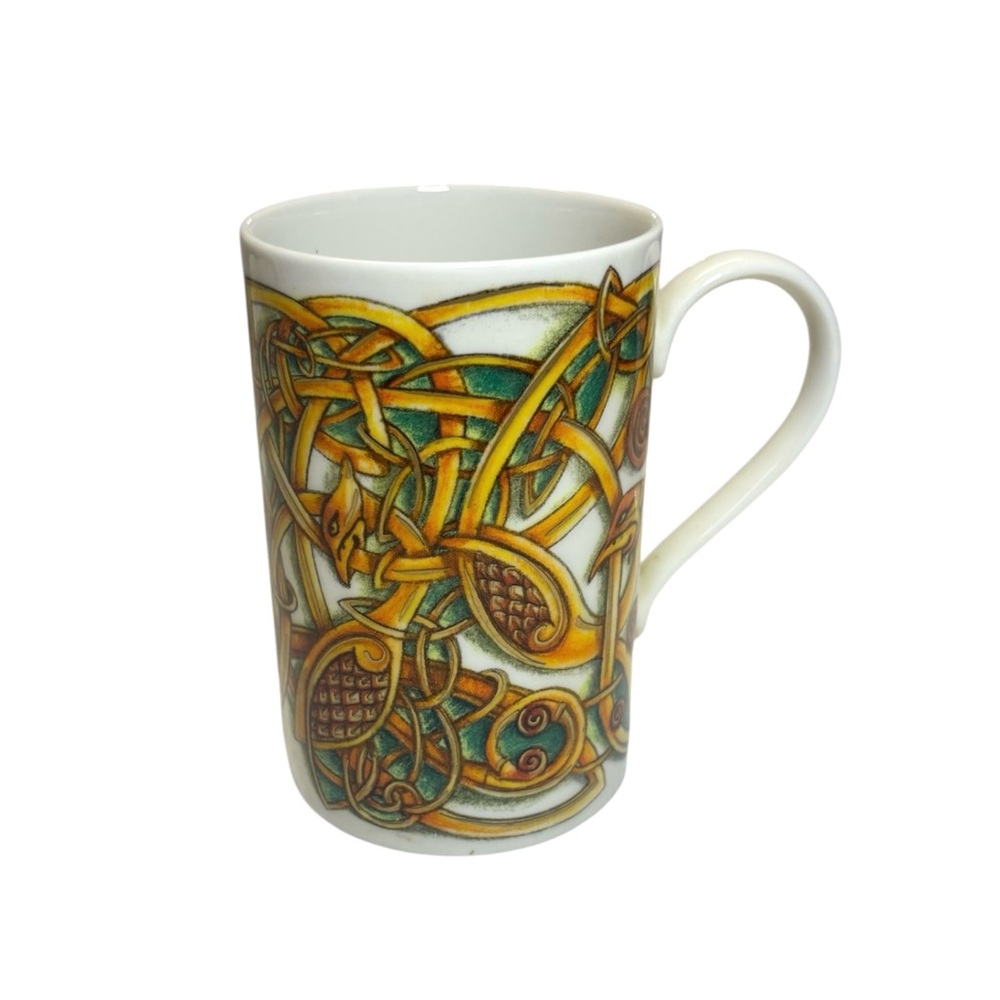 Elegant Celtic Knot Ceramic Mug Islay Dunoon Scotland Jane Fern Stoneware